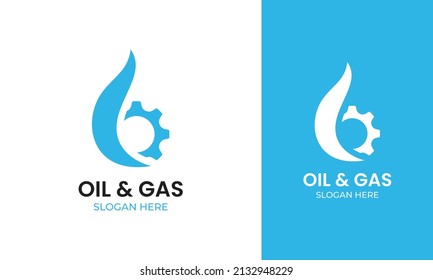 Simple mine logo design. Energy engineering industry icon. Oil, gas, and gear vector illustration
