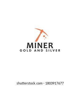 simple miner logo design concept with unique, elegant, modern and minimalist styles for business, company, and corporate isolated on white background