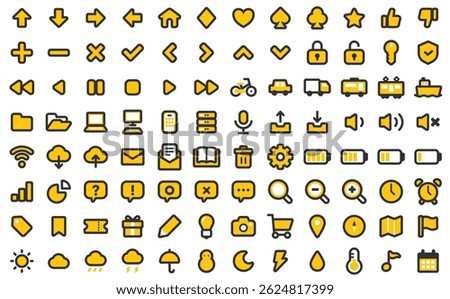 Simple mini icon set (yellow)