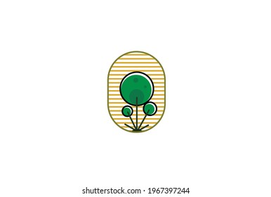 A simple mini tree shape logo perfect for plantation logos, ornamental plants, etc.