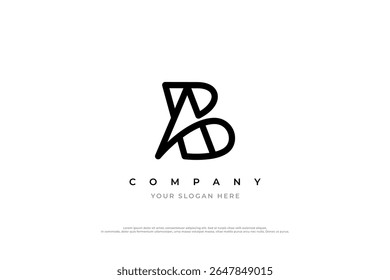 Design de logotipo simples e minimal AB ou BA Monogram