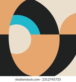 Simple minimal abstract illustration with round shapes and muted colors