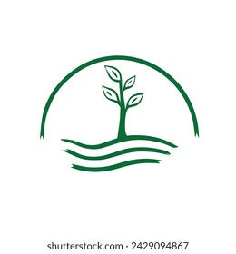 simple minimal agriculture logo vector