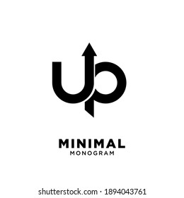 simple minimal up arrow letter logo icon design
