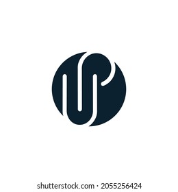simple minimal up arrow letter logo icon design, illustration vector