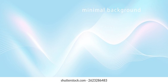 A simple, minimal background image that emphasizes light blue and white tones, creating a calm and relaxing atmosphere. It features lines and curves that look like gentle waves or moving light.