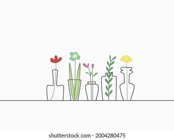 simple minimal black line cartoon cute potted flower plant hand drawing for background, wallpaper, banner, label etc. vector design.