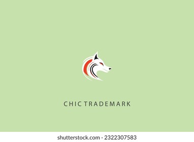 simple minimal black logo. linear lines. half lion face  half woman. solid background, isolated, flat, luxury logo design.