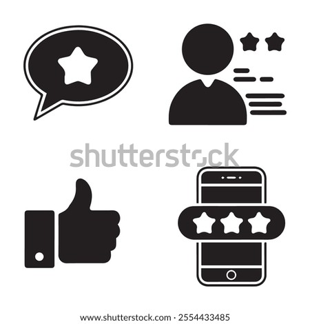 simple and minimal black and white customer reviews icon vector art