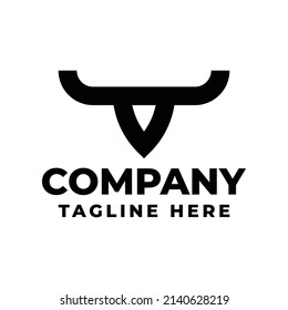 simple and minimal bull head logo design