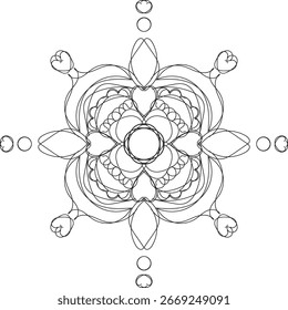 contorno de mandala circular mínimo simples