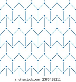 Simple minimal classic modern seamless blue arrow line pattern background