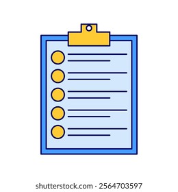 Simple and minimal clip board icon vector illustration, clip board icon vector in lineal color style perfect for business project needed on a white background
