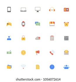 simple minimal color icons vector illustration flat design