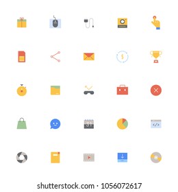 simple minimal color icons vector illustration flat design