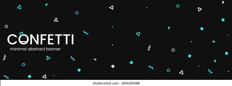 Contenidos mínimos simples. Forma blanca y azul sobre fondo negro. Fondo de abstración del vector