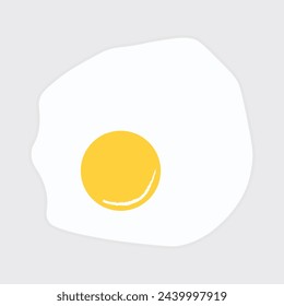 Simple minimal cooked egg omelette icon food illustration vector design element isolated on a grey background. Vector illustration. Eps file 244.