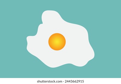 Simple minimal cooked egg omelette icon food illustration vector design element isolated on a white background. Fried egg breakfast cartoon icon isolated.Flat omelet meal yolk logo shape symbol design