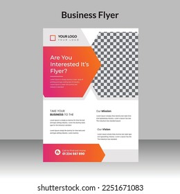 simple and minimal creative corporate flyer design template 2 color variation