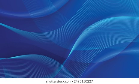 Simple minimal dark blue abstract business presentation background with light stripes and overlap layers. Abstract gemoetric pattern luxury dark blue background