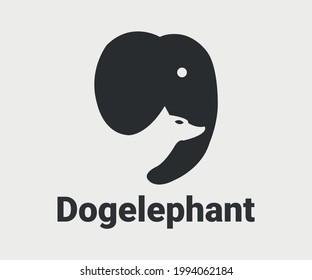 It is a simple minimal dog elephant logo design for all uses