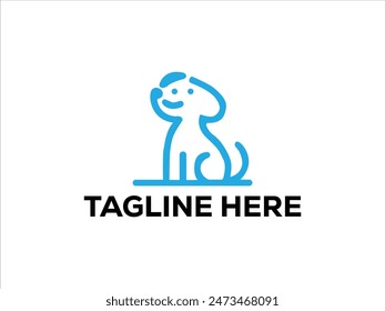 simple minimal dog logo design,pet logo collection