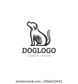simple minimal dog logo template