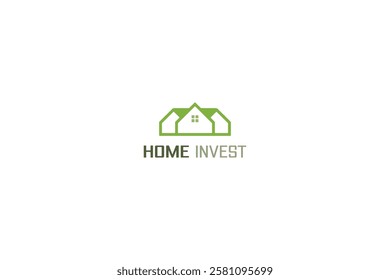 Simple and minimal eco home logo