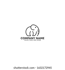 Simple and minimal elephant logo illustration. Modern vector line icon. elephant line logo icon designs