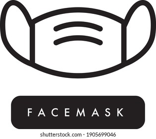 Simple Minimal Face Mask Icon