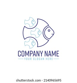 Simple Minimal Fish Logo Icon Vector Illustration