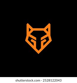 Vector de logotipo de cabeza de zorro de contorno de recorte moderno plano mínimo simple