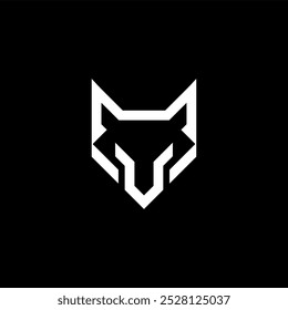 simple minimal flat modern cutout outline fox head logo vector