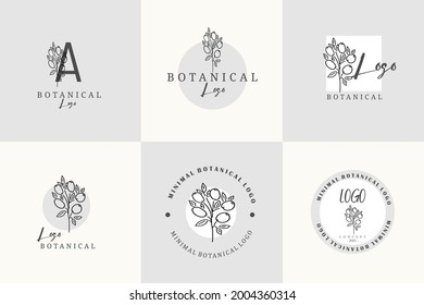 Simple minimal floral botanical logo pack