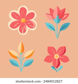 Simple minimal flower element icon