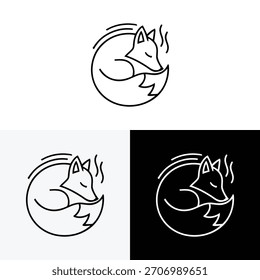 Design simples e mínimo do logotipo Fox