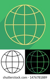 Icono simple mínimo del globo. Tierra. Estilo plano. 