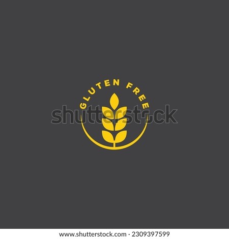simple minimal gluten free icon vector logo design