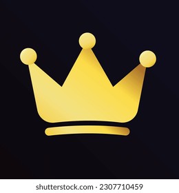 Simple minimal gold crown sign symbol icon
