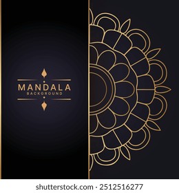 Simple Minimal Golden Gradient mandala design