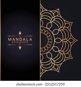 Diseño de mandala minimalista simple Golden Gradient