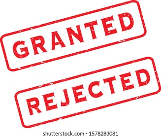 Simple, minimal, Granted and rejected Rubber stamp sign/symbol