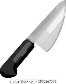 Simple minimal grey and black kitchen cooking knife icon illustration vector design element isolated on a white background