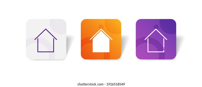 simple minimal home house pixel perfect icon set bundle in line, solid, glyph, 3d gradient style