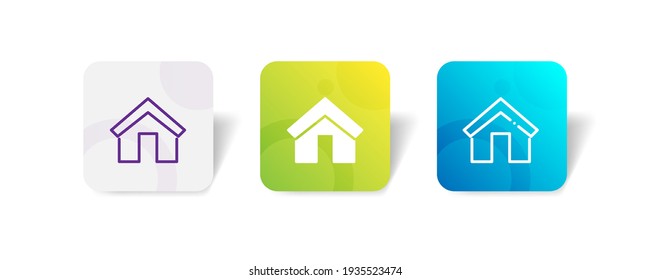 simple minimo píxel hogar perfecto conjunto de iconos en línea, sólido, glifo, estilo de gradiente 3d