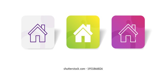 simple minimo píxel hogar perfecto conjunto de iconos en línea, sólido, glifo, estilo de gradiente 3d
