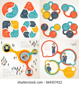 Simple minimal infographic template design collection. Vector.