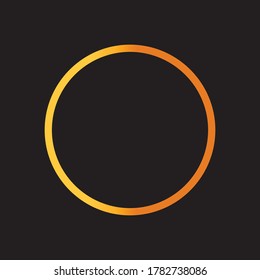 simple minimal initial biased based vector logo design of letter O looking like an solar eclipse