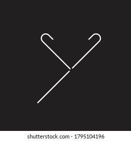 simple minimal initial biased based vector logo design of letter Y in white color with black background