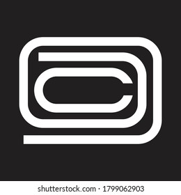 simple minimal initial biased based vector logo design of letter C with black background